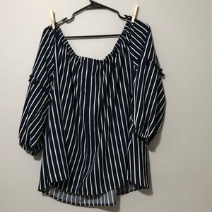 Lane bryant off the shoulder stripped blouse